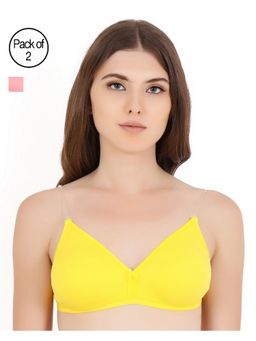 Floret - Pack of 2 Solid T-shirt Bra - Multi-Color