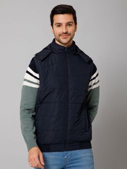Cantabil - Men Navy Sleeveless Jacket