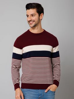 Cantabil - Men Wine Full Sleeves Sweater
