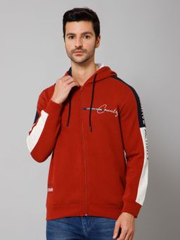 Cantabil - Men Red Full Sleeve Sweatshirt