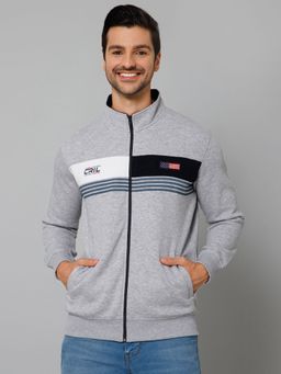 Cantabil - Men Grey Full Sleeve Sweatshirt