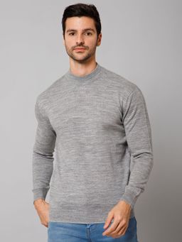 Cantabil - Men Grey Full Sleeves Sweater