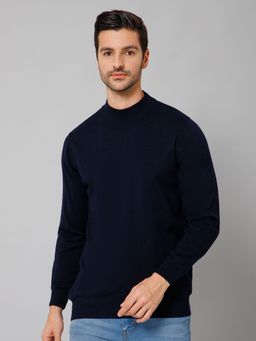 Cantabil - Men Navy Full Sleeves Sweater