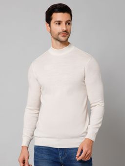 Cantabil - Men Off White Full Sleeves Sweater