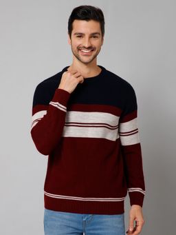 Cantabil - Men Red Full Sleeves Sweater