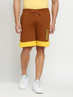 FITZ - Cotton Polyester Slim Fit Shorts For Mens - Brown