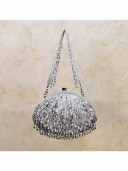 Lovetobag - Opal Soft Pouch Lustrous Silver with Handle