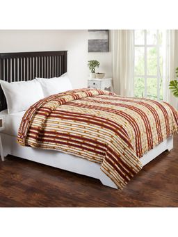 RATAN JAIPUR - Tejas Maroon & Mustard Color Hand Block Print Cotton Quilt