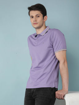CRIMSOUNE CLUB - Men's Purple Collar Neck Polo T-Shirt