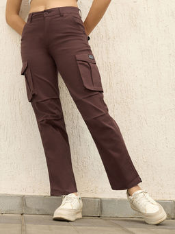 Hubberholme - Women straight fit High-Rise Cargos Trousers