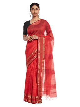 Fabindia - Cotton Silk Solid Women Sari without Blouse