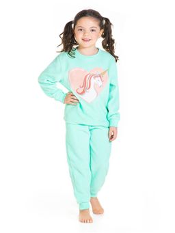 CHERRY CRUMBLE BY NITT HYMAN - Mint Green Unicorn Applique Nightsuit (Set of 2)