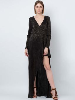 Dodo & Moa - Women Black Full Sleeves Maxi Dress