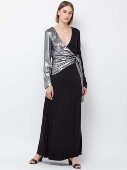 Dodo & Moa - Women Black Full Sleeves Maxi Dress