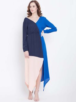 Dodo & Moa - Women Multi Color Full Sleeves Midi Dress