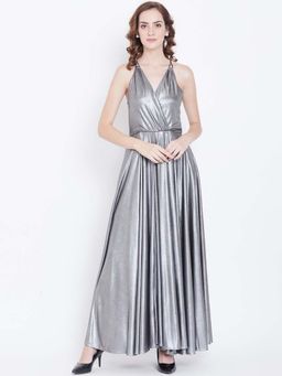 Dodo & Moa - Women Silver Sleeveless Maxi Dress
