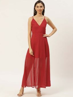 Dodo & Moa - Women Red Sleeveless Maxi Dress