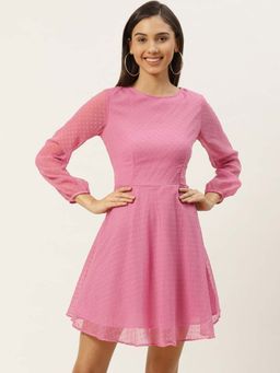 Dodo & Moa - Women Pink Full Sleeves Mini Dress