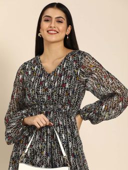 Dodo & Moa - Women Black Full Sleeves Mini Dress