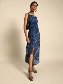 Dodo & Moa - Women Blue Sleeveless Midi Dress