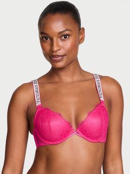 Victoria's Secret - Very Sexy Shine Strap Rose Lace Lightly Lined Low-Cut Demi Bra