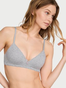 Victoria's Secret - The Cotton Lace-Trim Lightly Lined Wireless Bra