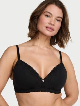 Victoria's Secret - The Cotton Lace-Trim Lightly Lined Wireless Bra