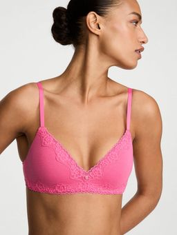Victoria's Secret - The Cotton Lace-Trim Lightly Lined Wireless Bra