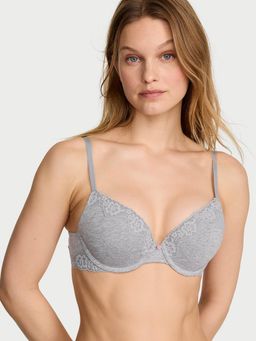 Victoria's Secret - The T-Shirt Perfect Shape Cotton Lace-Trim Push-Up Bra