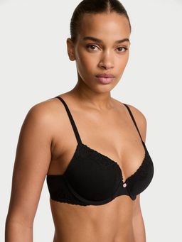 Victoria's Secret - The T-Shirt Perfect Shape Cotton Lace-Trim Push-Up Bra