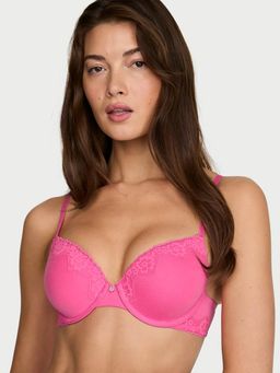 Victoria's Secret - The T-Shirt Perfect Shape Cotton Lace-Trim Push-Up Bra