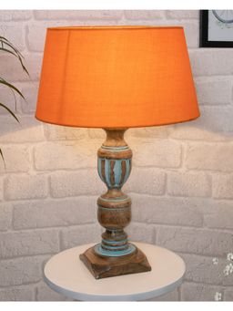Homesake - Blue French Trophy Table Lamp Orange Shade