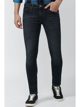 Peter England - Men Navy Dark Wash Low Skinny Fit Jeans