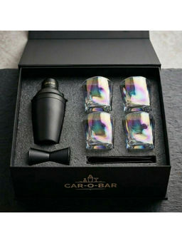 Car-O-Bar - Gift Set Black Bar Tools with 4 Glasses