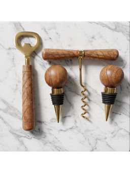 Car-O-Bar - Brown Handcrafted Bar Accessories Set