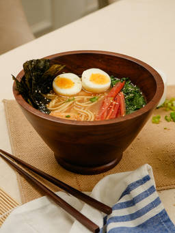 IREKA HOMES - Brown Slurp Up Ramen Bowl with Chopsticks