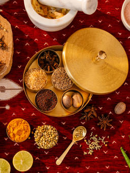 IREKA HOMES - Brown Chutki Brass Masala Box