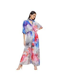 Navyasa By Liva - Multi-Color Liva Crepe Floral Print Jumpsuit