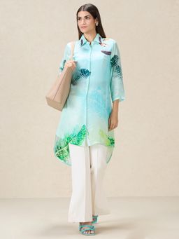 Navyasa By Liva - Green Live Crepe Abstract Print Tunic