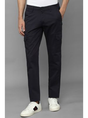 Buy Allen Solly Men Navy Slim Fit Solid Casual Trousers Online