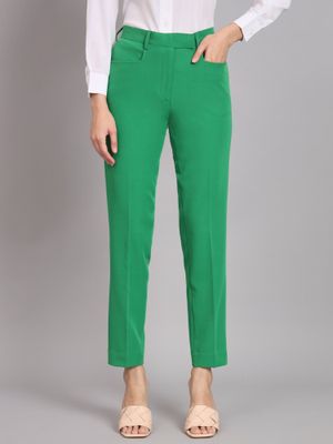 Buy Powersutra Regular Fit Formal Trouser Parrot Green Online