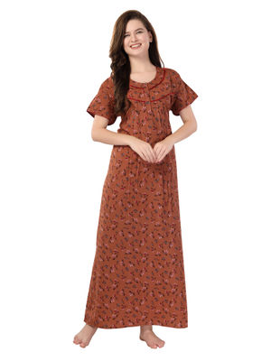 Womens Bizilizy Pleated Nightdress - Orange main image 1
