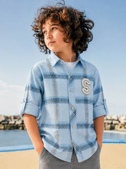 devils n angels - Boys Blue Checks Shirt