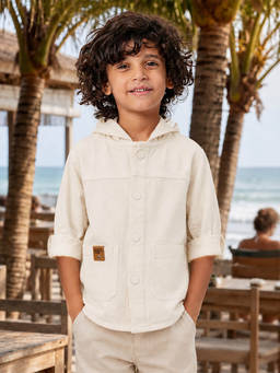 devils n angels - Boys Off White Solid Hooded Shirt