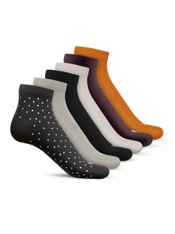 TalkingSox - Multi-Color Bamboo Ankle Length Socks Soft Seamless Socks (Pack of 6)