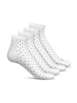 TalkingSox - White Bamboo Ankle Length Socks Soft Seamless Socks (Pack of 4)