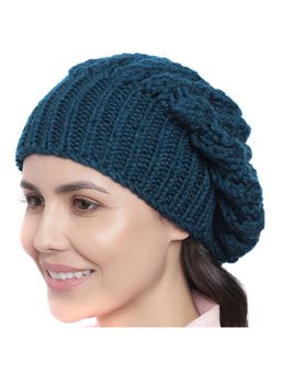 Magic Needles - Women Teal Blue Handmade Shroom Beanie