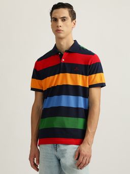 GANT - Men Multi-color Striped Regular Polo T-shirt