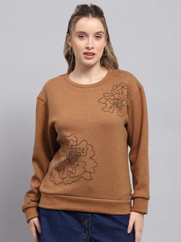 Monte Carlo - Women Embellished Round Neck Polyester Blend Sweatshirt
