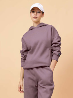 Fitkin - Women's Solid Lavender Cozy core Fleece Hoodie